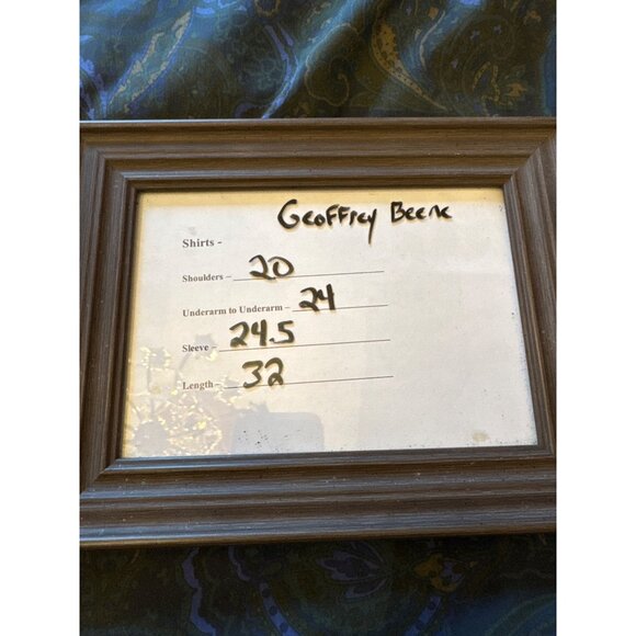 Geoffrey Beene Mens Button-Up Shirt Large 16/16.5" Green Paisley Long Sleeve - Picture 5 of 5